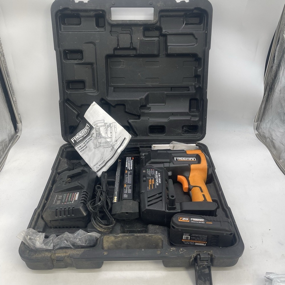 PE4118GF 20 Volt Cordless 4-in-1 18-Gauge 2" Flooring Nailer/Stapler Kit with...